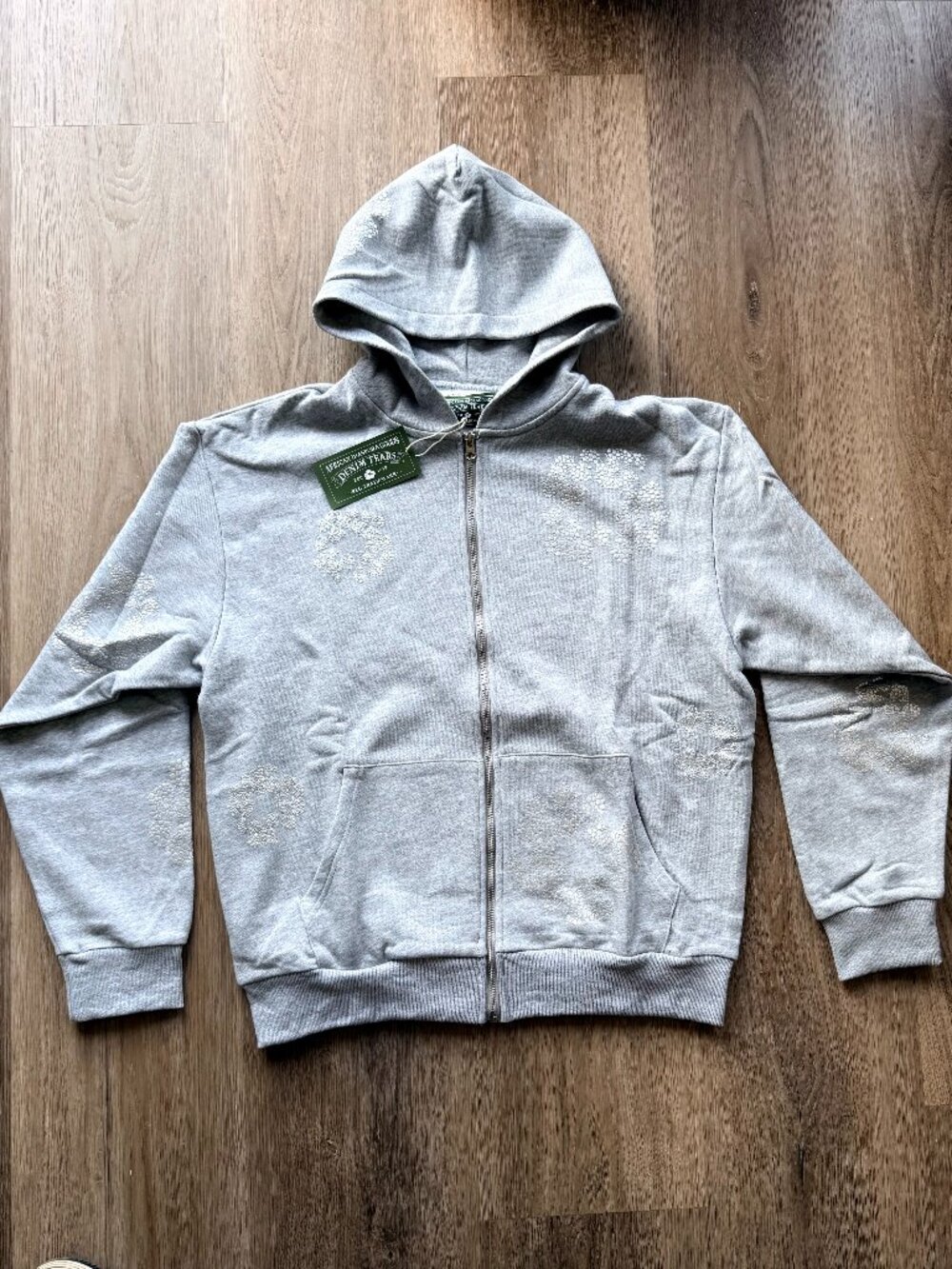 Denim Tears New Large Grey zipper hoodie